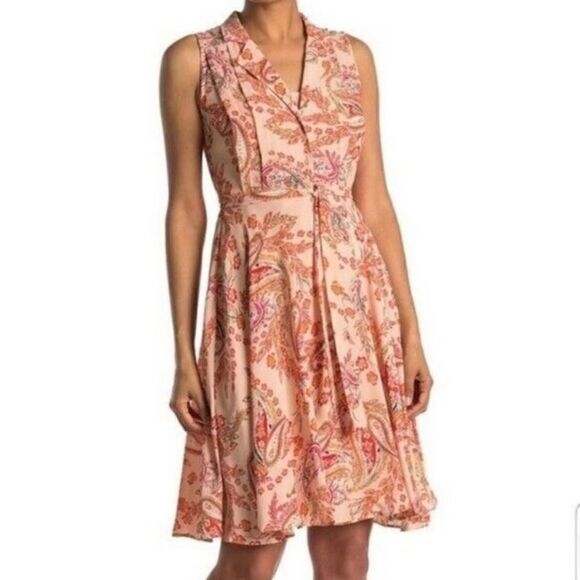 Nanette Lepore Sleeveless Collared V-neck Front Buttoned Midi Dress‎ - Picture 1 of 4